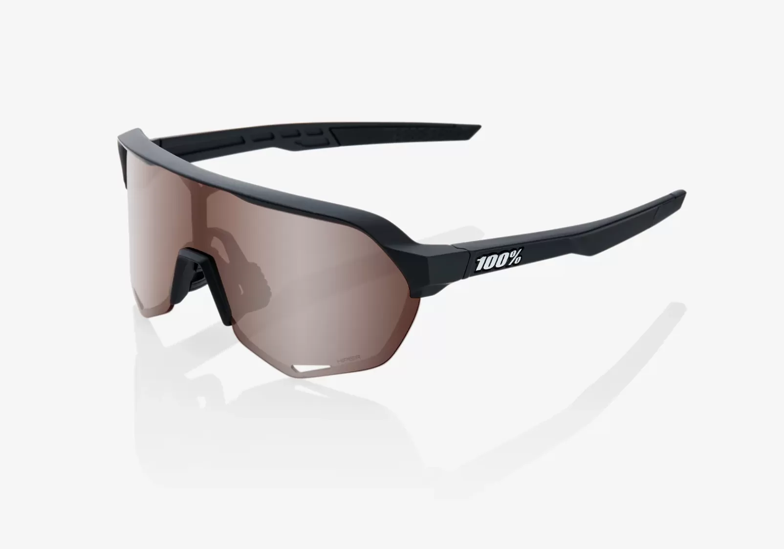 100% Percent Sunglasses S2 Soft Tact Black - Hiper Crimson Silver + Clear