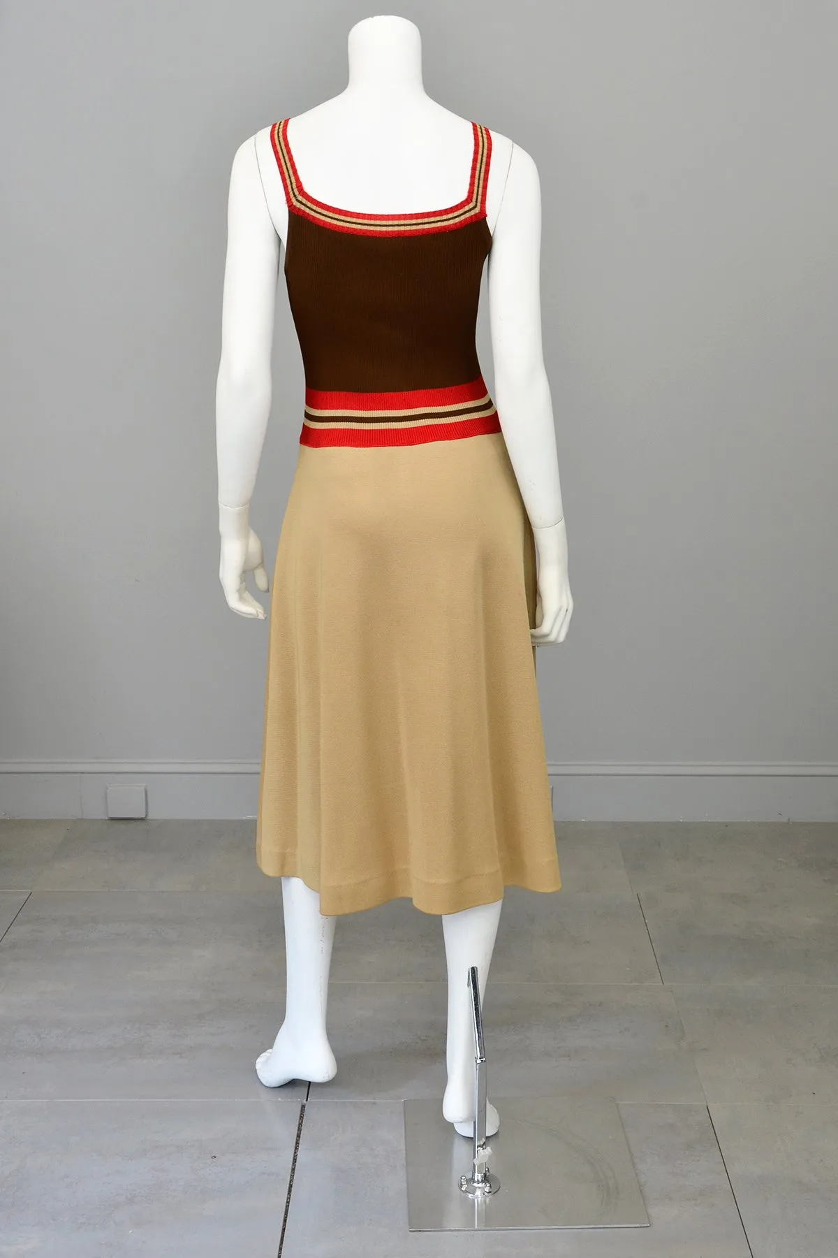 1970s Mod Retro Color Block Knit Dress by Crissa