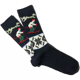 Anonymous Ism Wool Ski Jacquard Crew Socks - Navy