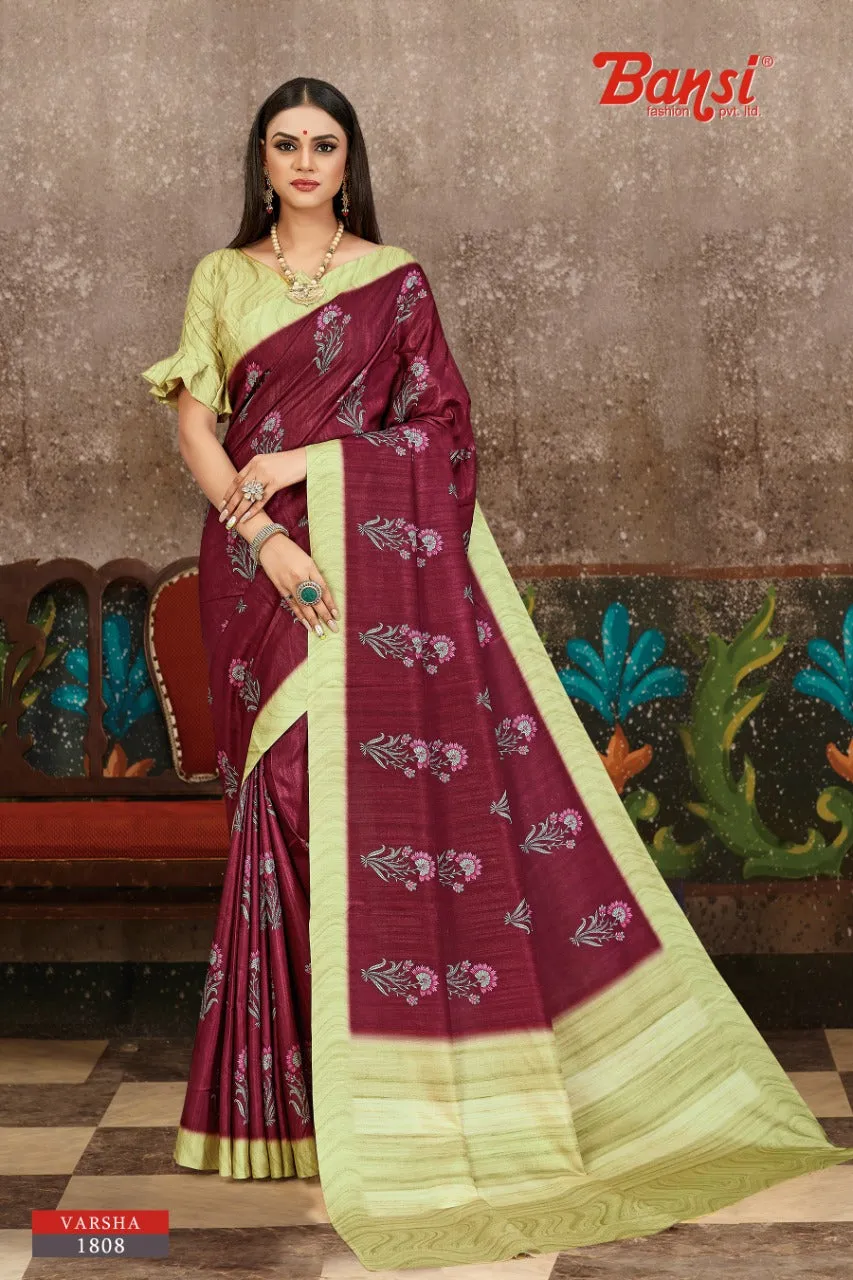 Bansi Fashion Presents Varsha Silk Fancy Designer Sarees