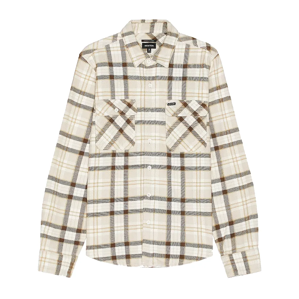 Brixton Bowery Heavy Weight L/S Flannel Beige/Off White