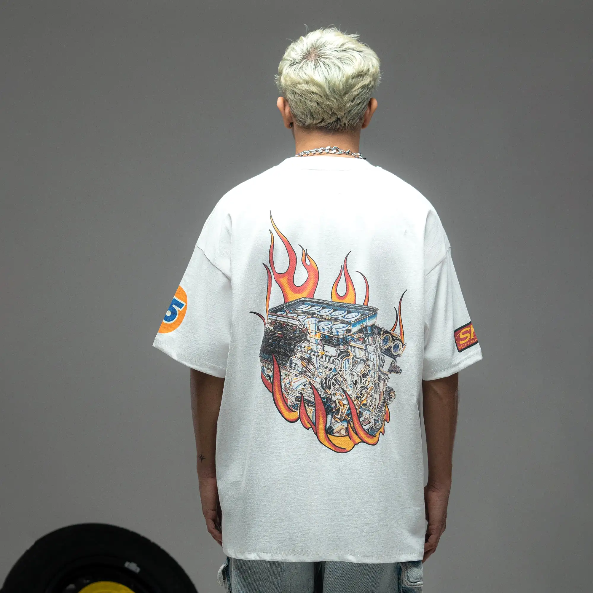 BUMPER STICKER TEE 'OFF WHITE'