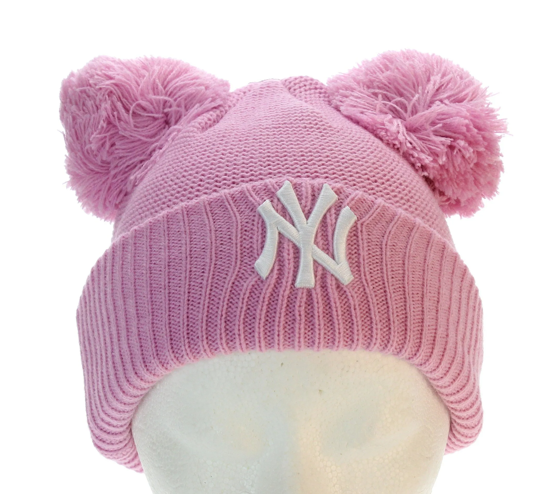 cap New Era Double Pom MLB New York Yankees Child - Pink/White - kid´s