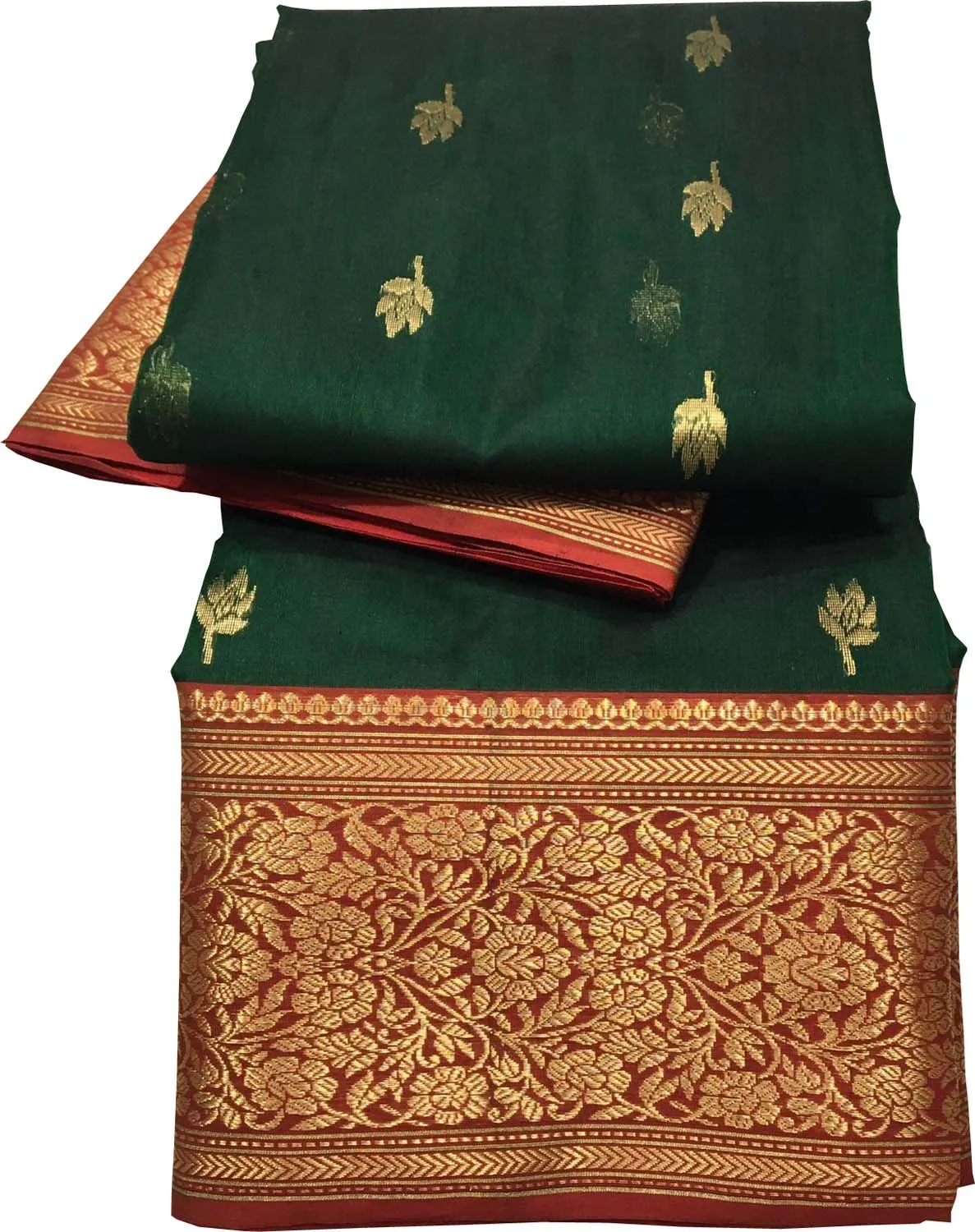 Elegant Green Chanderi Handloom Katan Silk Saree