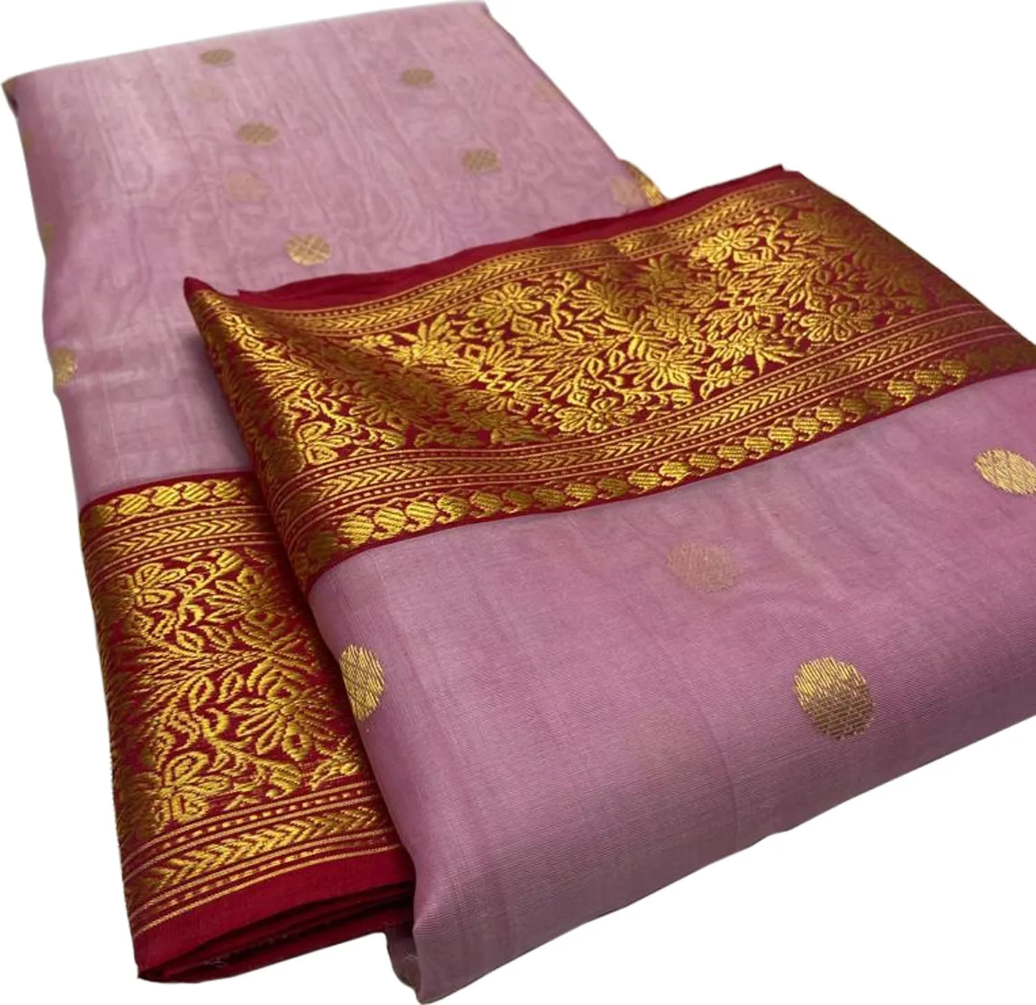 Elegant Pink Chanderi Handloom Pure Katan Silk Saree