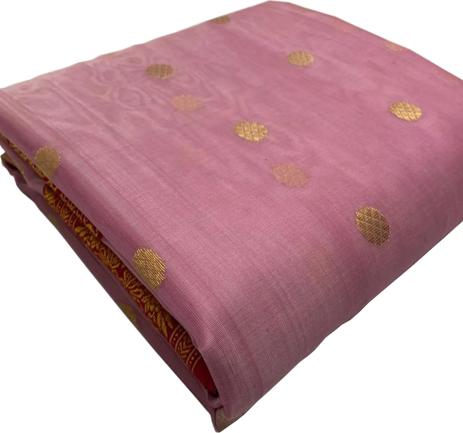 Elegant Pink Chanderi Handloom Pure Katan Silk Saree