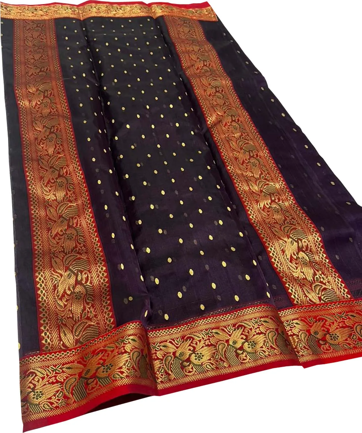 Elegant Purple Chanderi Handloom Pure Katan Silk Saree