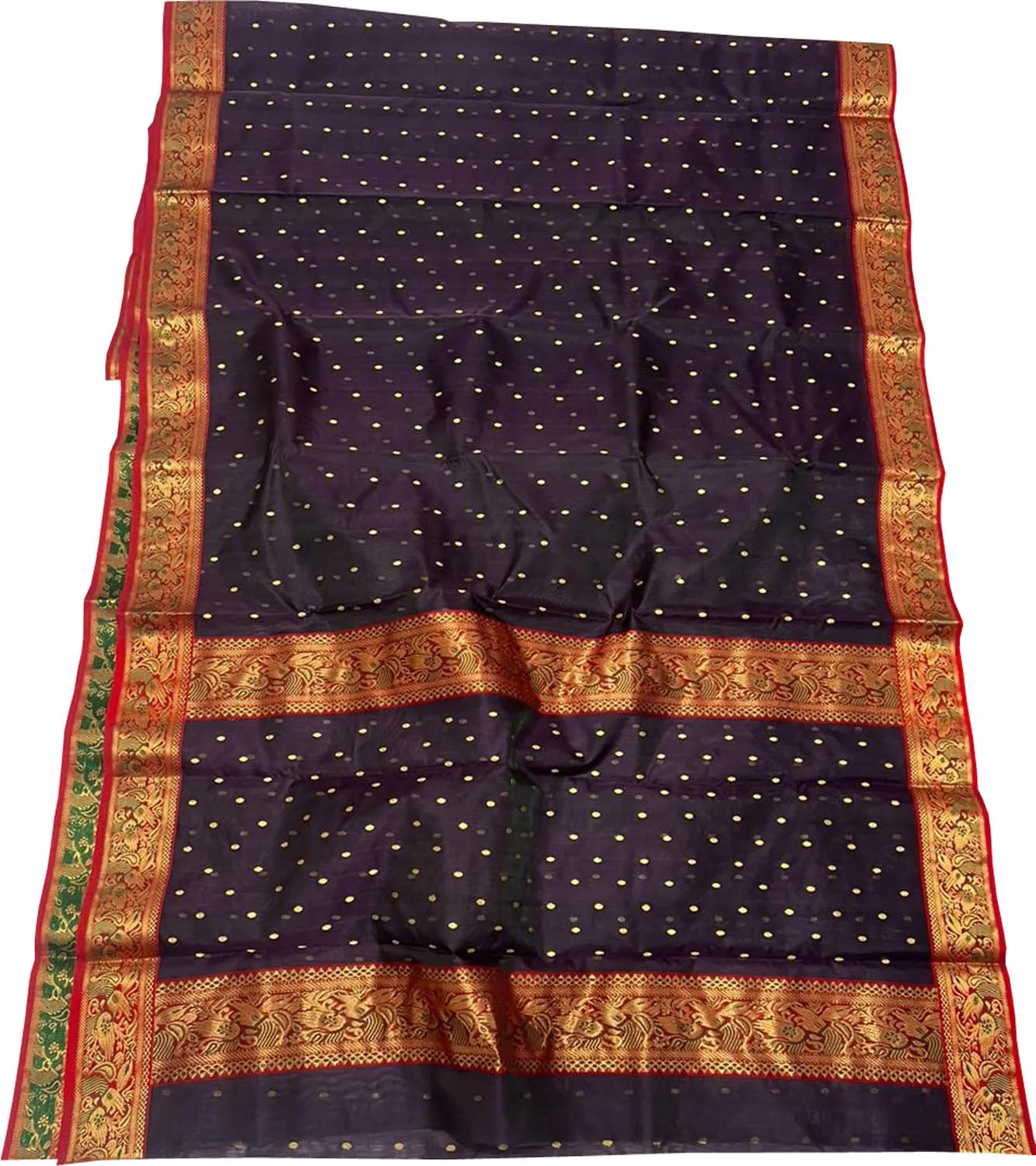 Elegant Purple Chanderi Handloom Pure Katan Silk Saree