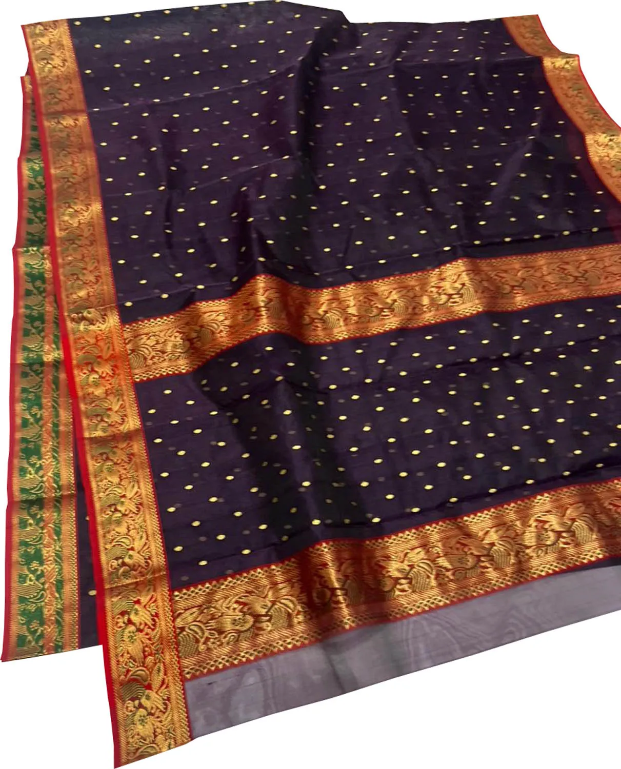 Elegant Purple Chanderi Handloom Pure Katan Silk Saree