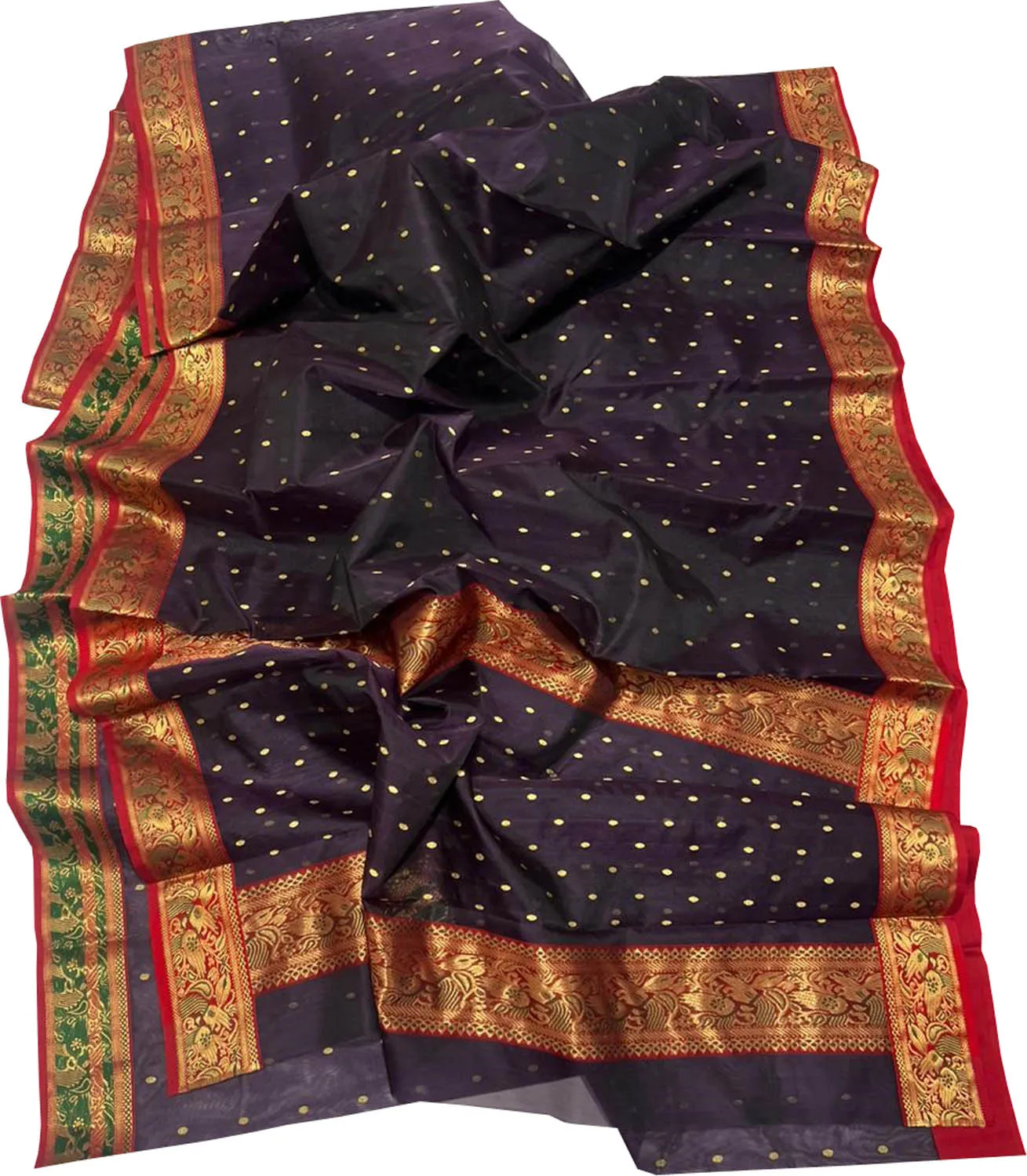 Elegant Purple Chanderi Handloom Pure Katan Silk Saree