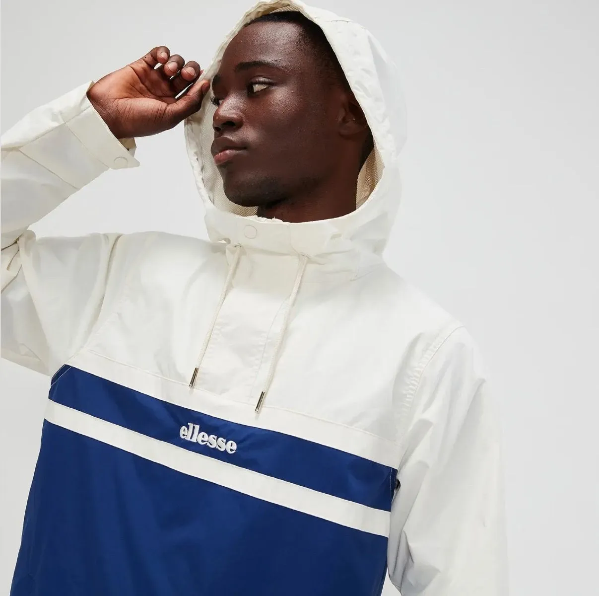 Ellesse Olivieri Overhead Anorak Jacket Off White/Navy