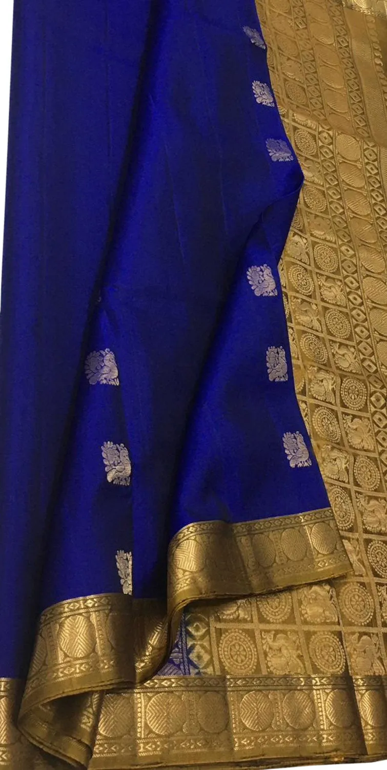 Exquisite Blue Kanjeevaram Handloom Pure Silk Saree: Timeless Elegance