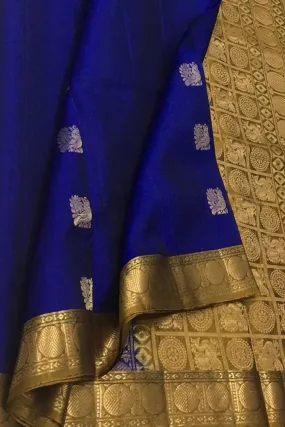 Exquisite Blue Kanjeevaram Handloom Pure Silk Saree: Timeless Elegance