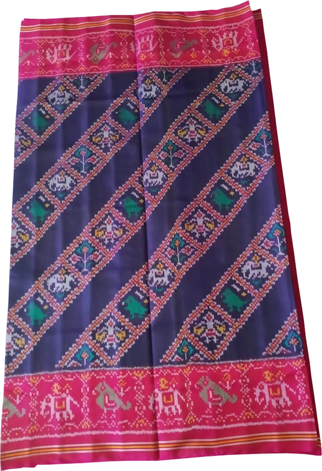 Exquisite Blue Semi Patan Patola Handloom Silk Saree: A Timeless Classic