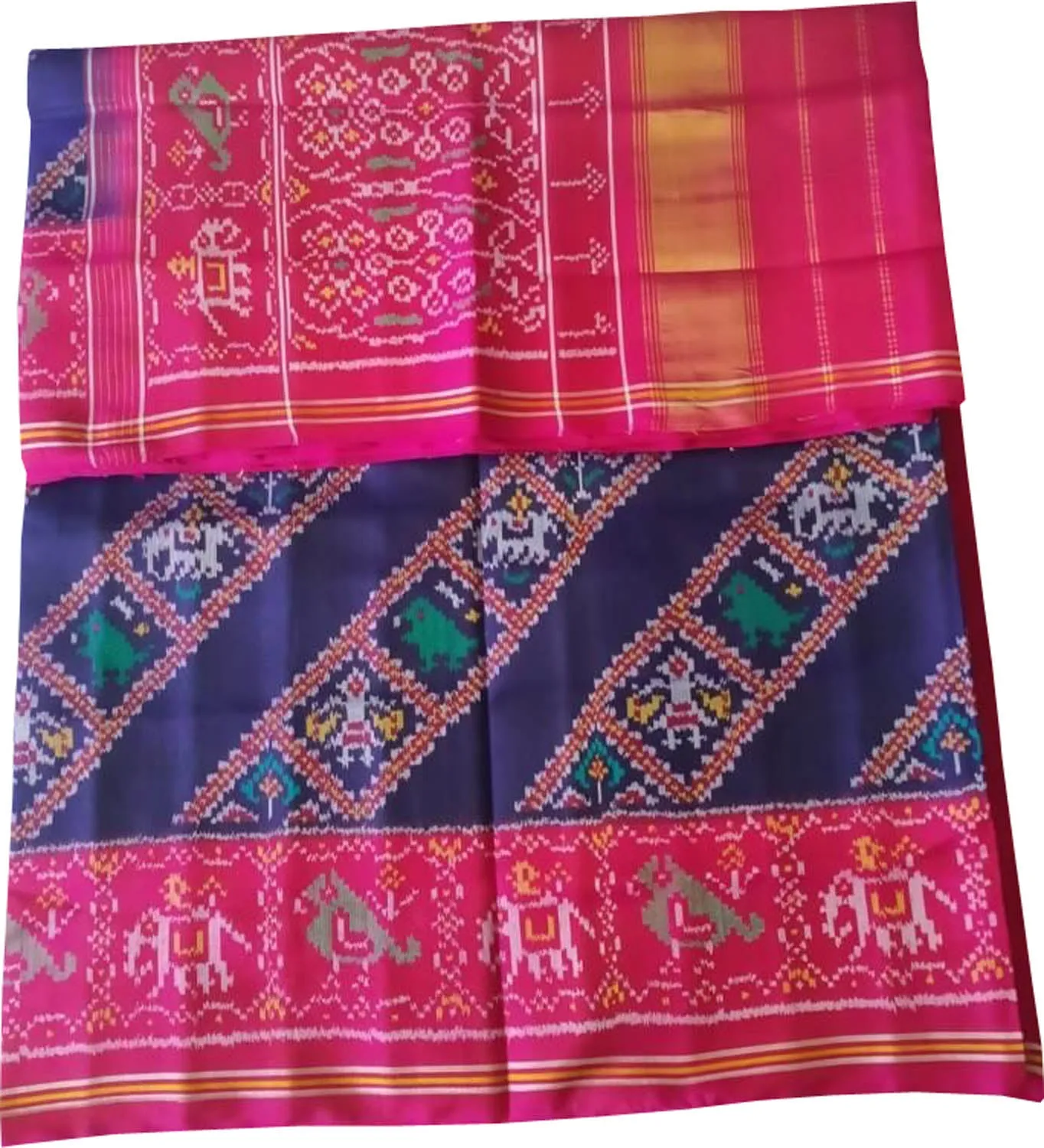 Exquisite Blue Semi Patan Patola Handloom Silk Saree: A Timeless Classic