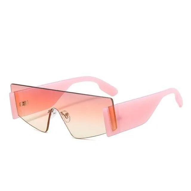 Fashion Ladies Rimless Frameless Square One Piece Sunglasses