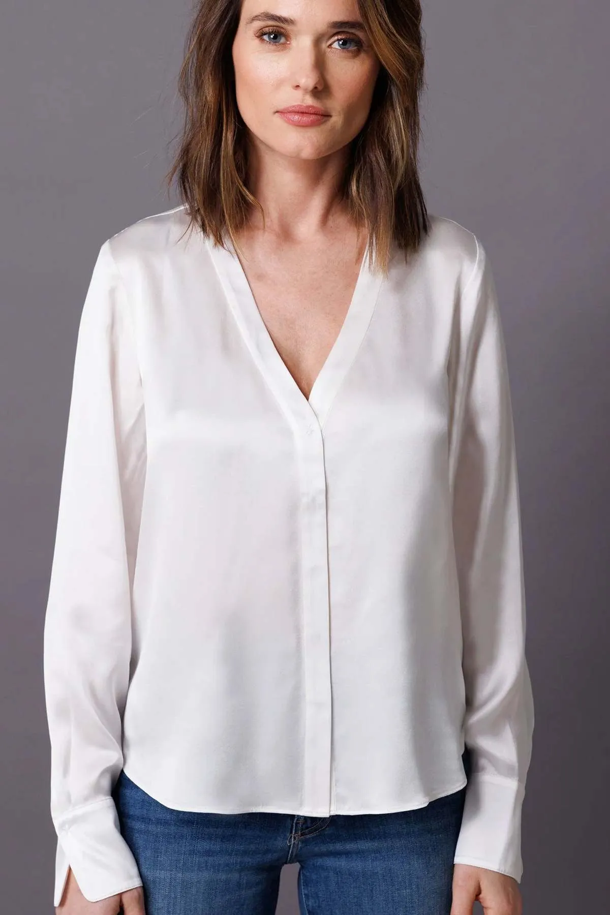 Go Silk Go Back To Office Blouse - White