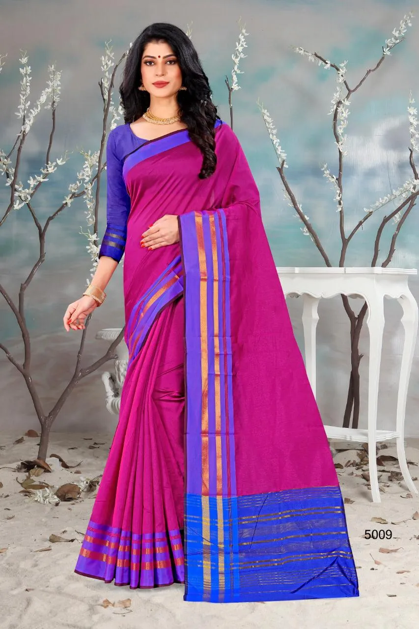 Hraj Shlmla Cotton Silk Fancy Wear Saree