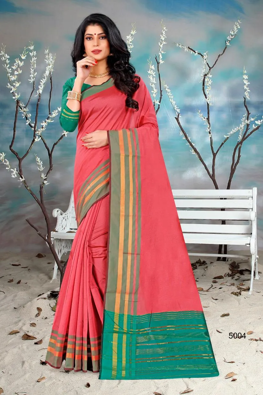 Hraj Shlmla Cotton Silk Fancy Wear Saree