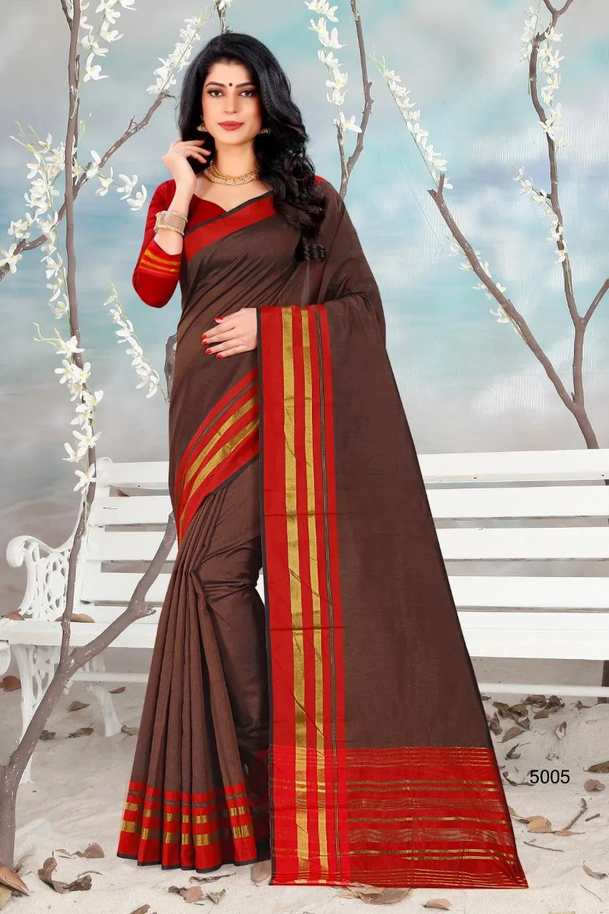 Hraj Shlmla Cotton Silk Fancy Wear Saree