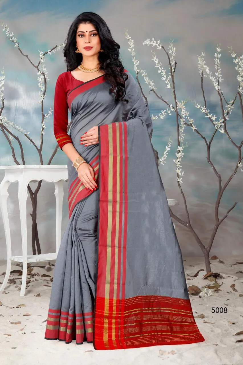 Hraj Shlmla Cotton Silk Fancy Wear Saree