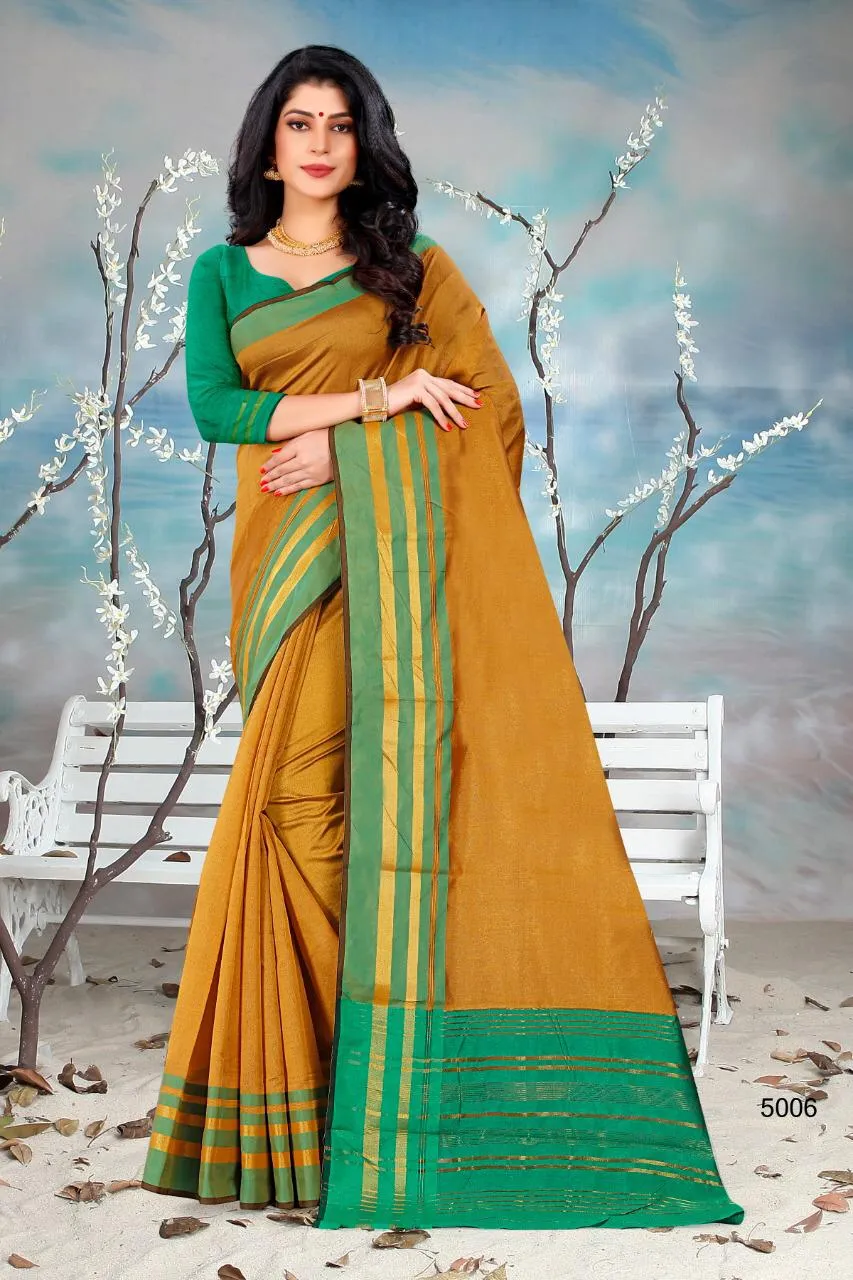 Hraj Shlmla Cotton Silk Fancy Wear Saree