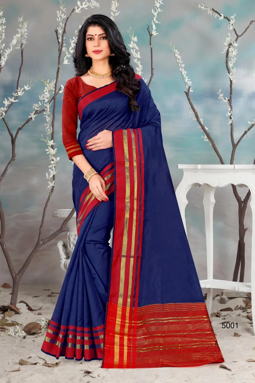 Hraj Shlmla Cotton Silk Fancy Wear Saree