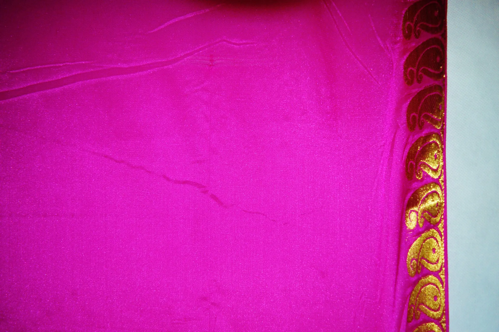 Magenta Colour Myzoor Silk Print Work Saree