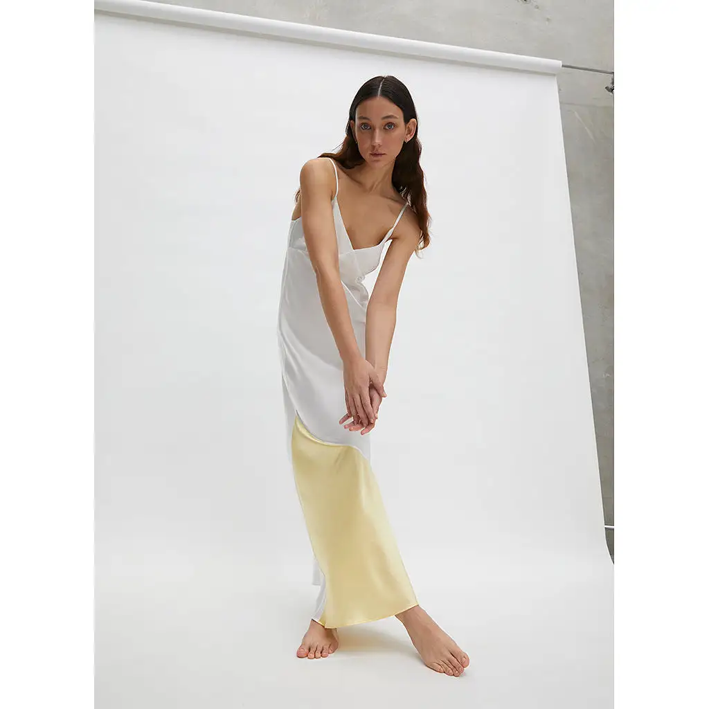 Maison Essentiiele 90s It Girl Maxi Slip Off White