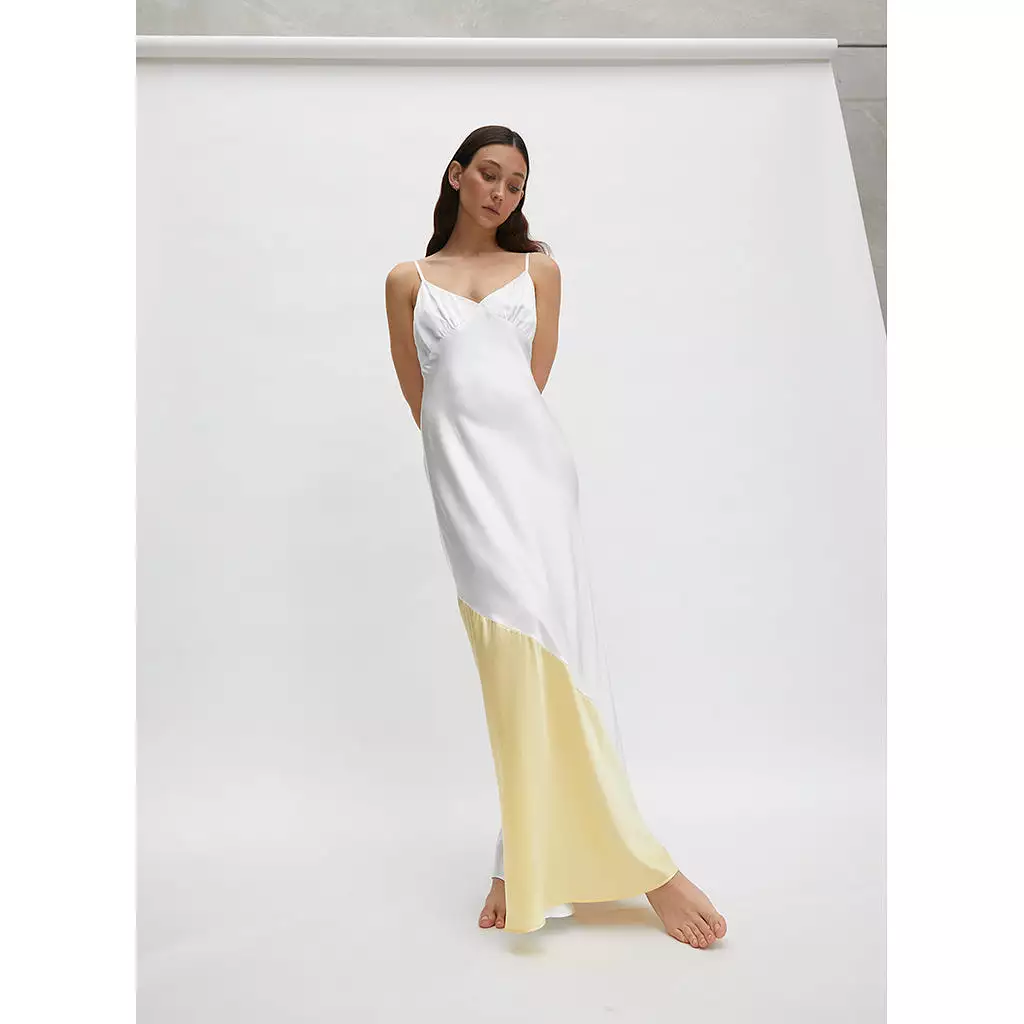 Maison Essentiiele 90s It Girl Maxi Slip Off White