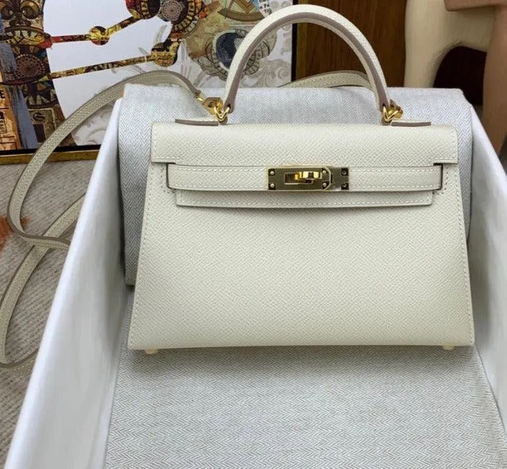 Mini Kaili Epsom Leather Bag Off White 19