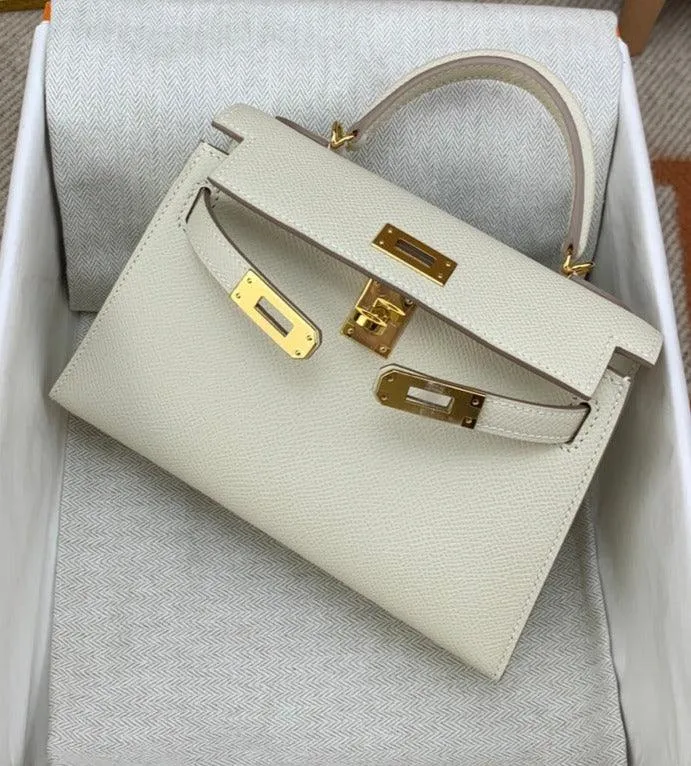 Mini Kaili Epsom Leather Bag Off White 19