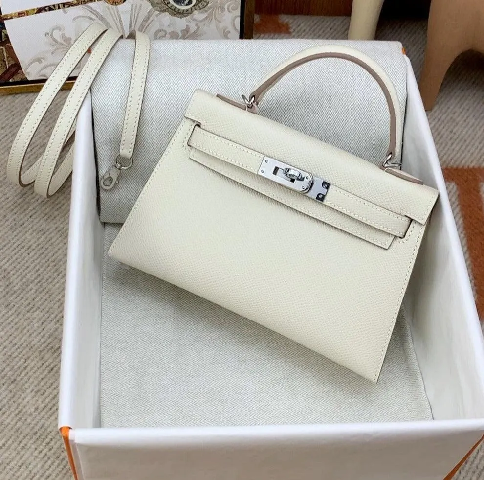 Mini Kaili Epsom Leather Bag Off White 19