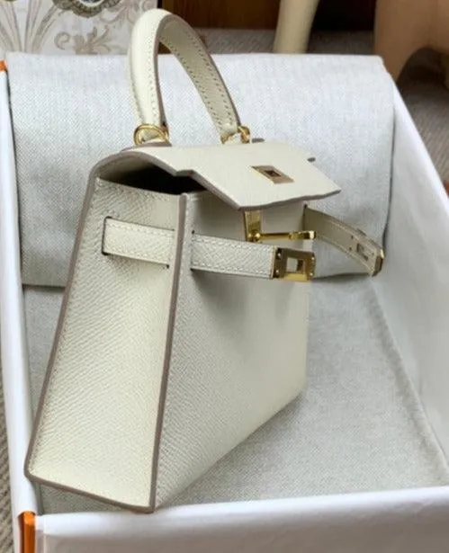 Mini Kaili Epsom Leather Bag Off White 19