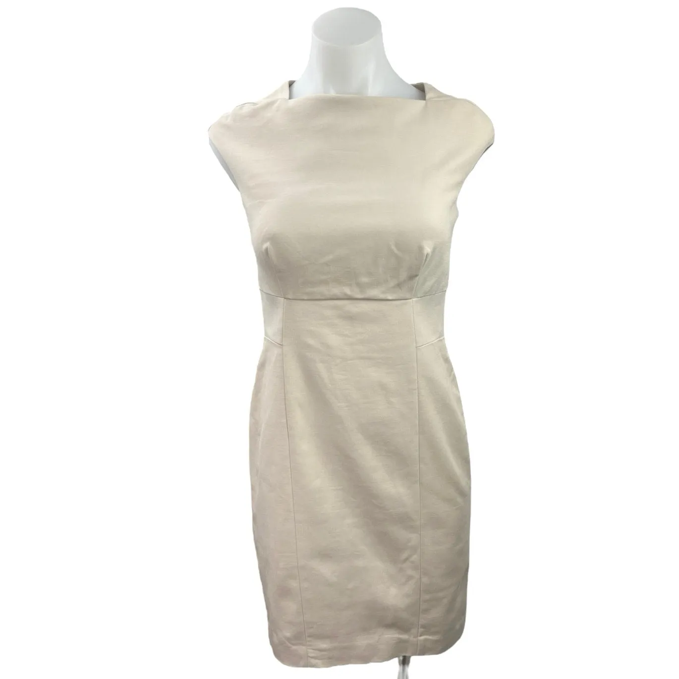 NEW Ann Taylor Cream White Cap Sleeve Career Office Business Mini Sheath Dress 0