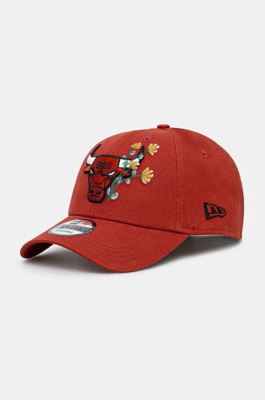 New Era cotton baseball cap FLOWER ICON 9FORTY® CHICAGO BULLS red color with an application 60565525