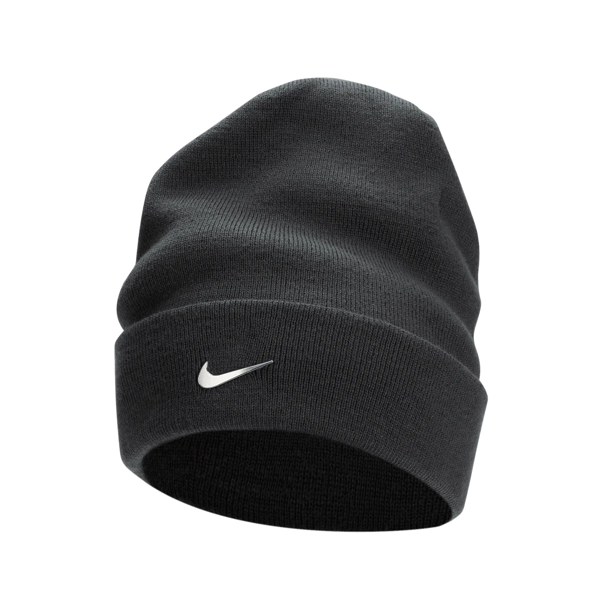 Nike Peak Standard Cuff Metal Swoosh Beanie - Charcoal Heather