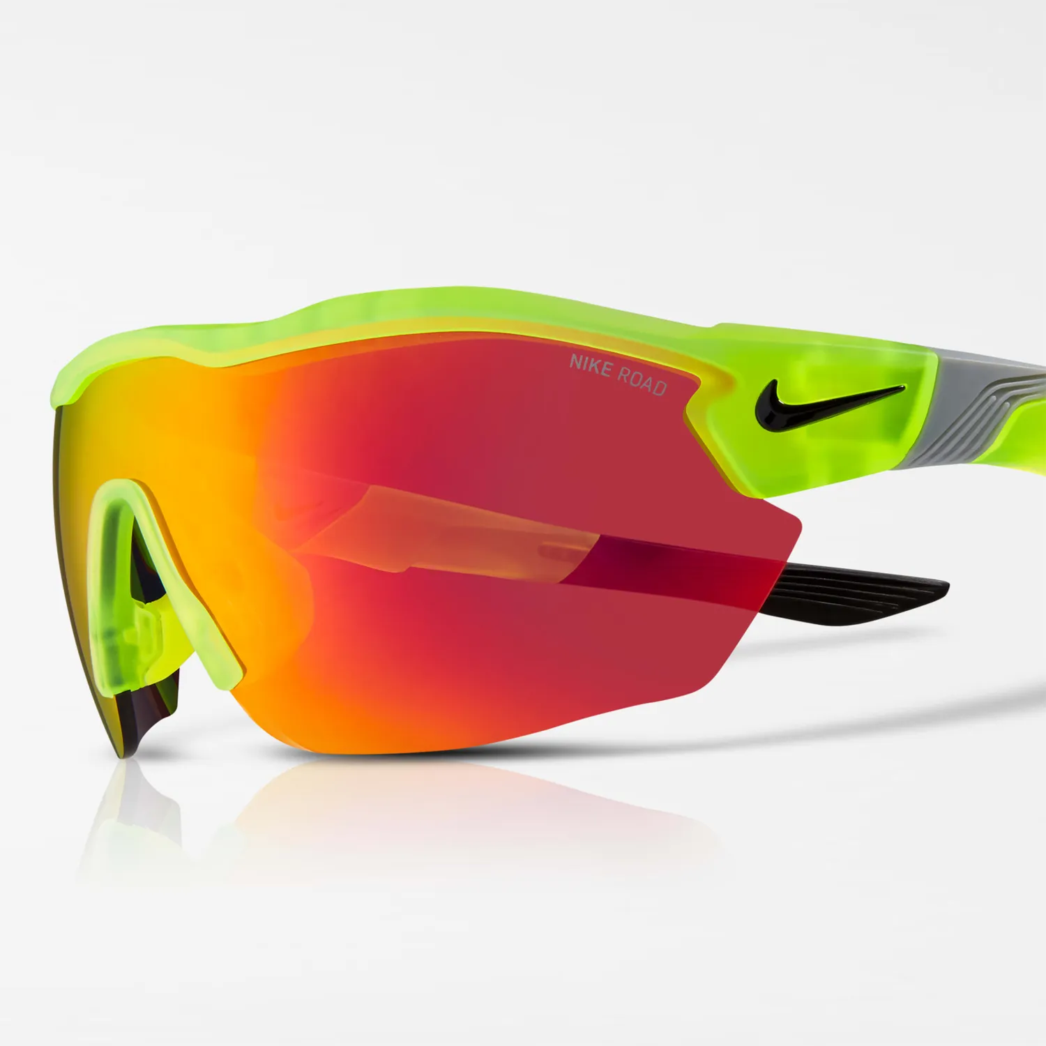 Nike Show X3 Elite L Road Occhiali  Matte Volt/Road/Red Mirror