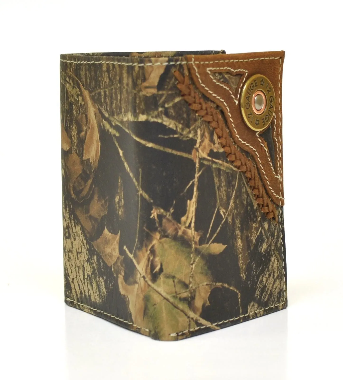 Nocona 12 Gauge Shotgun Shell Concho Mossy Oak Trifold Wallet