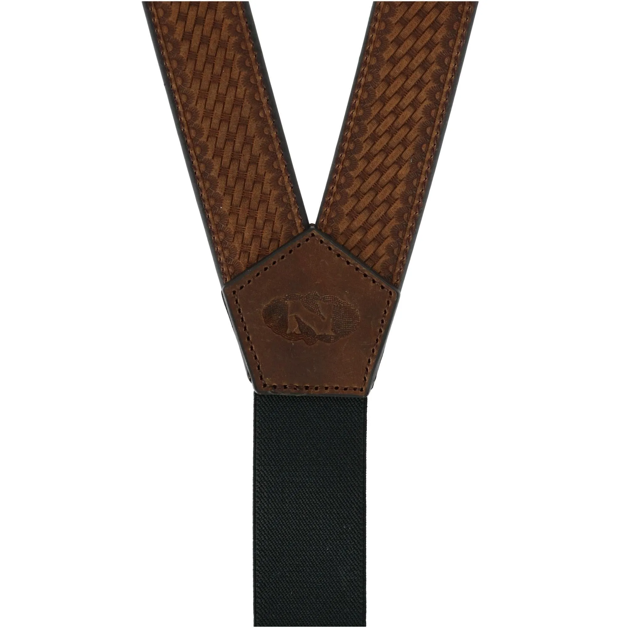 Nocona Belt Co Men's Big & Tall Leather Braided Suspenders with Buckle Ends