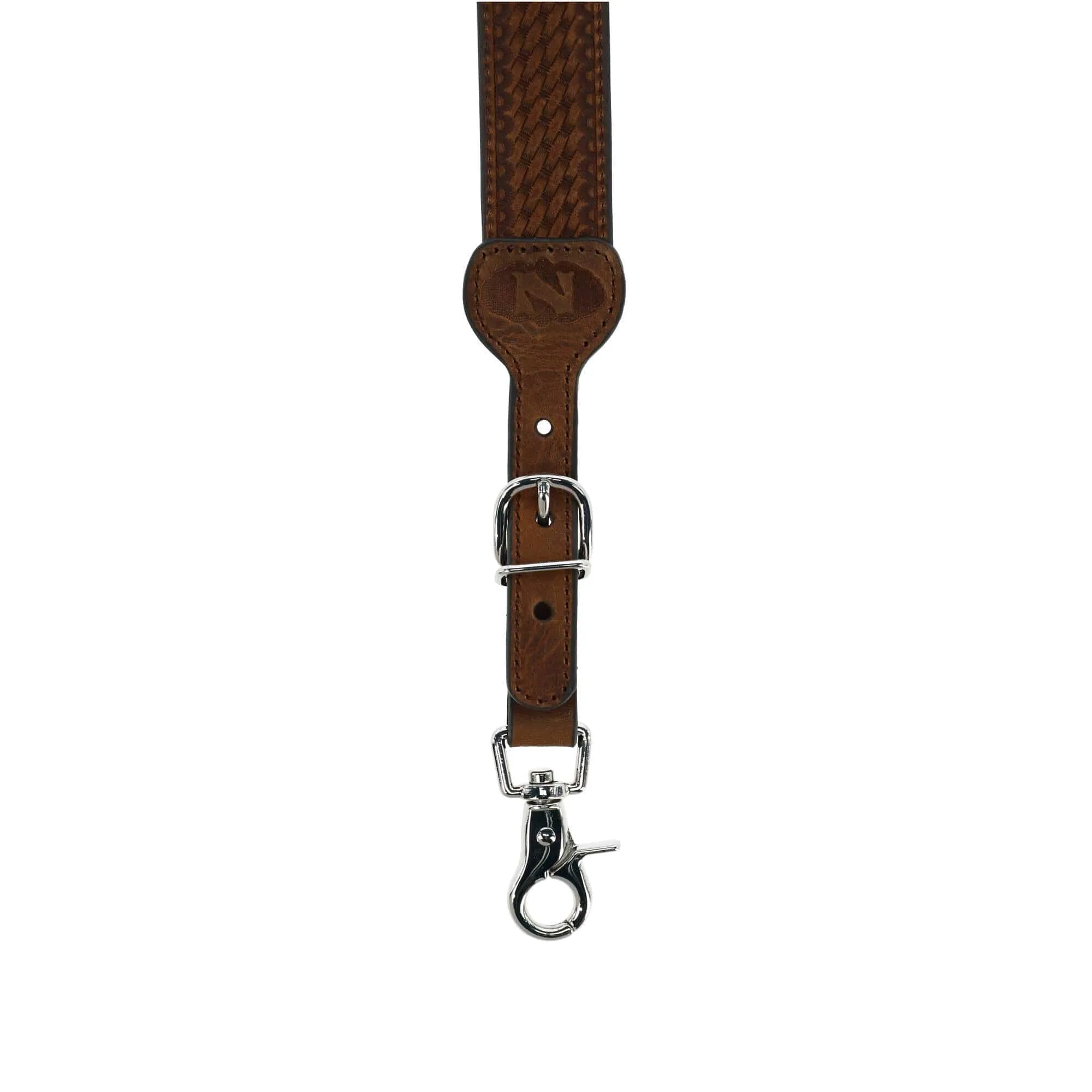 Nocona Belt Co Men's Big & Tall Leather Braided Suspenders with Buckle Ends