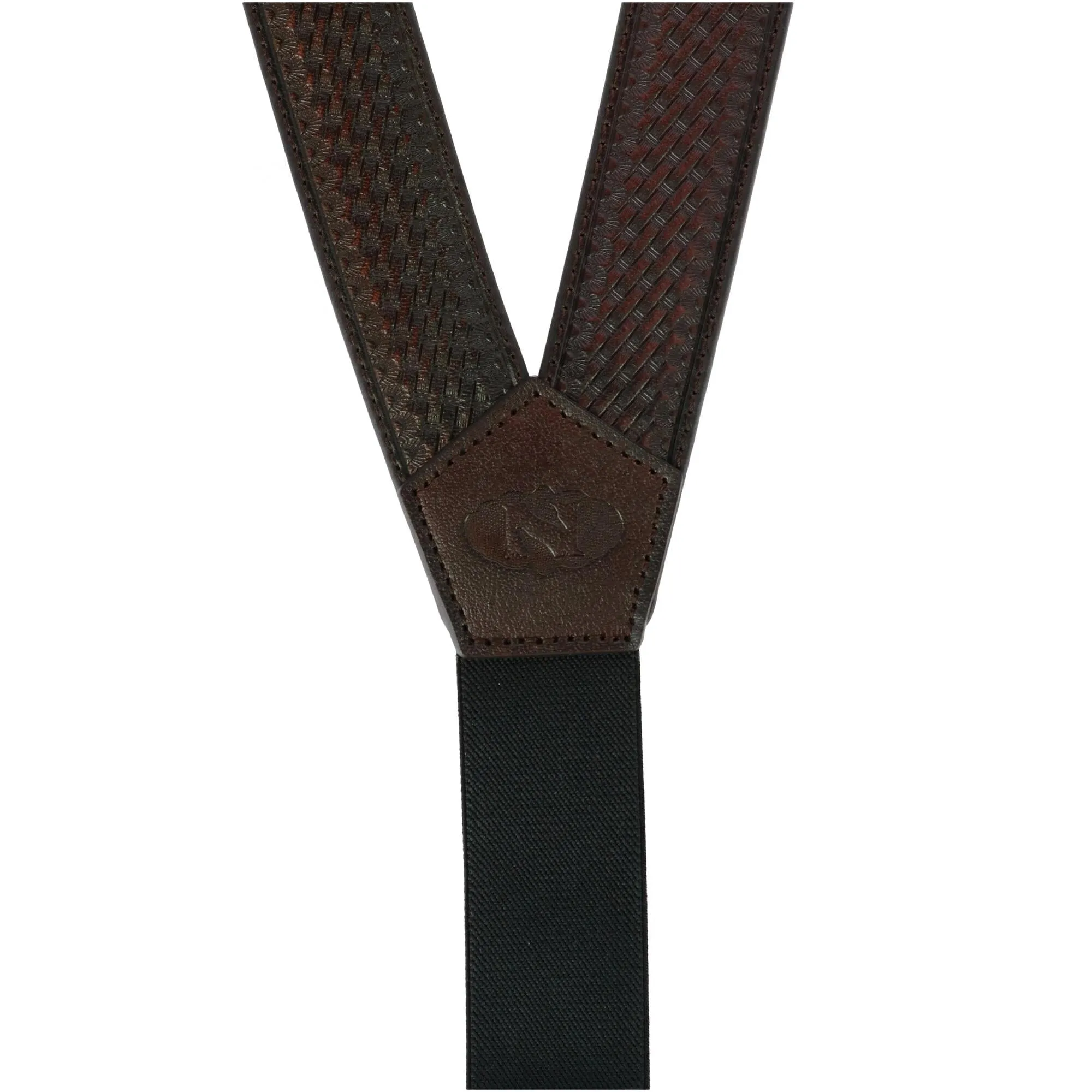 Nocona Belt Co Men's Big & Tall Leather Braided Suspenders with Buckle Ends