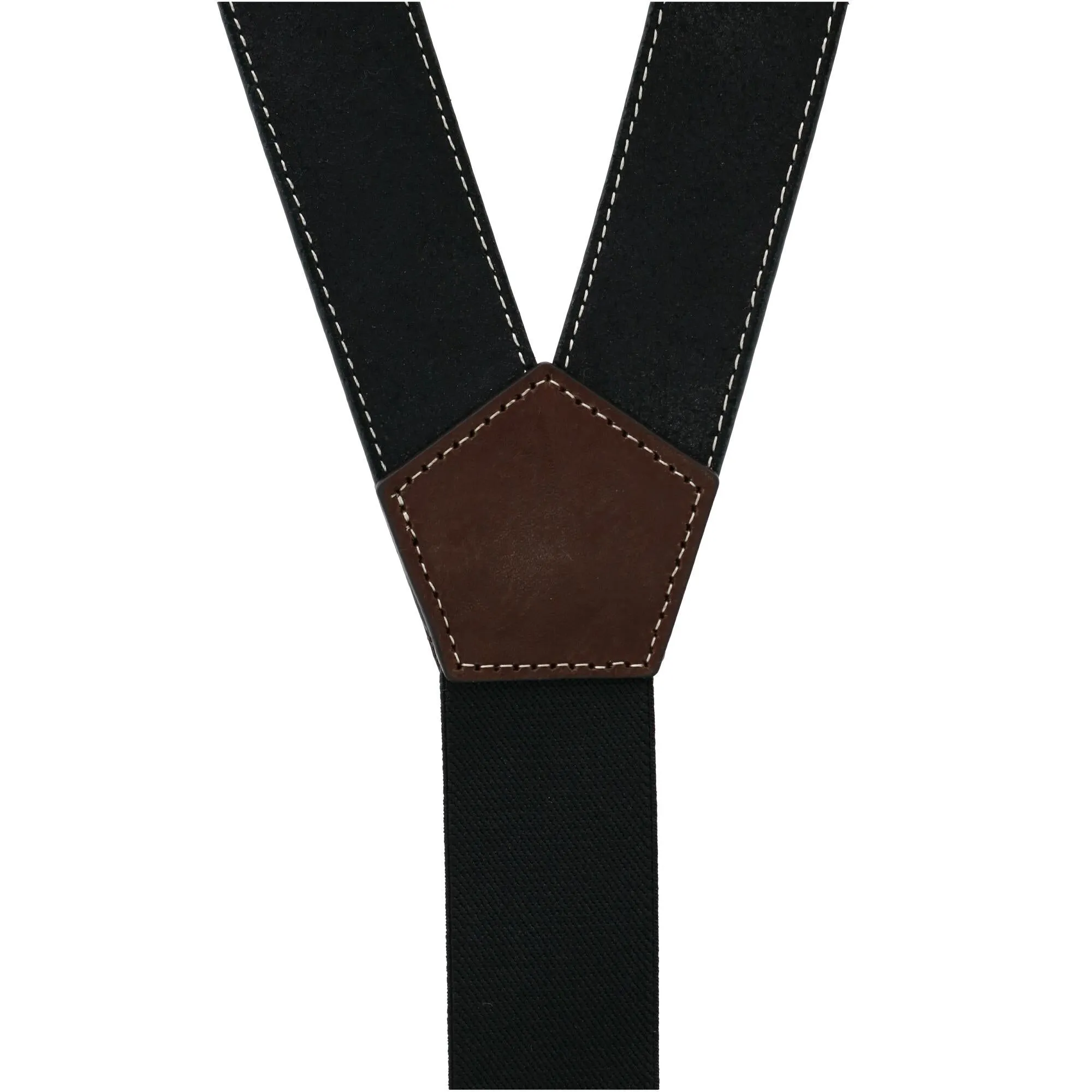 Nocona Belt Co Men's Leather Two-Tone Suspenders with Concho Medallion