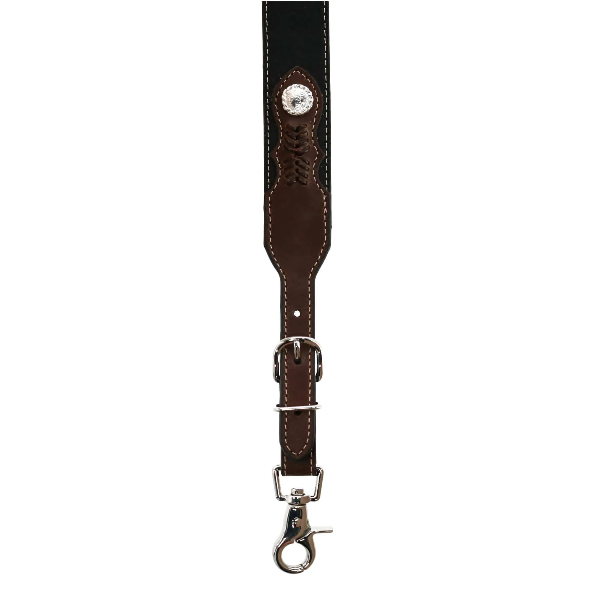 Nocona Belt Co Men's Leather Two-Tone Suspenders with Concho Medallion