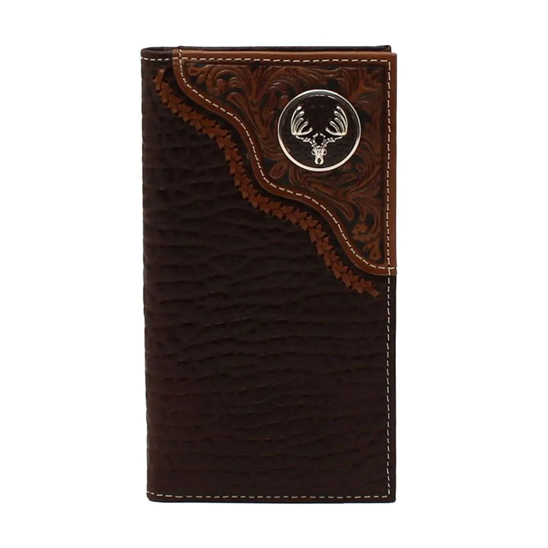 Nocona Deer Skull Laced Brown Rodeo Wallet