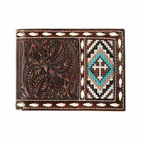 Nocona Floral Embossed Cross Embroidered Wallet