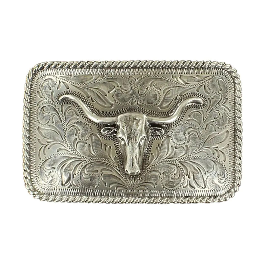 Nocona Longhorn Rope Edge Belt Buckle