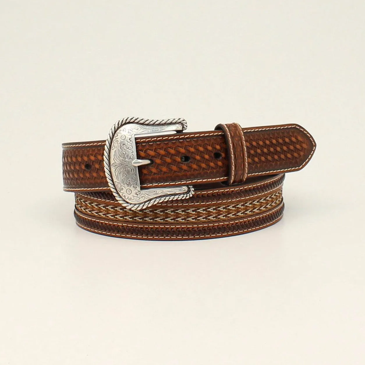 Nocona Men's Braided Inlay Concho Belt