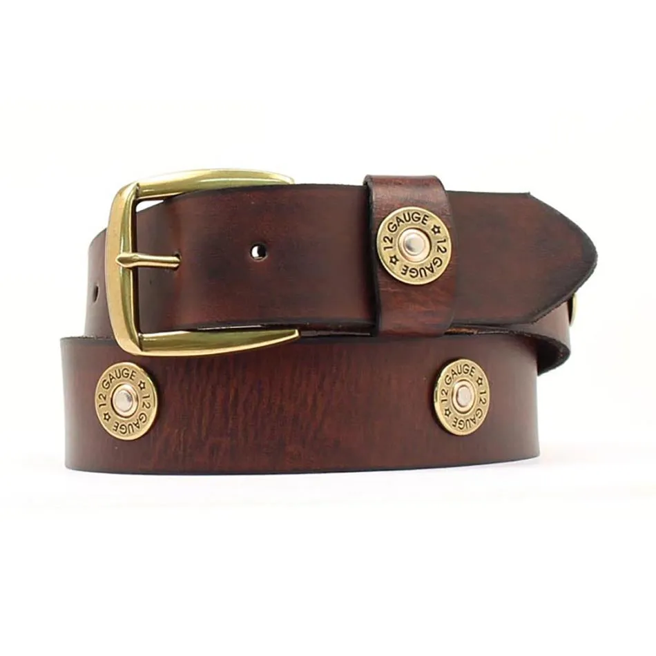 Nocona Men's Western Leather Shotgun Shell Belt-Brown