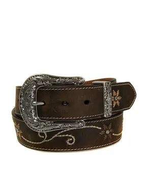 Nocona N3447044 Ladies Embroidered Belt Brown